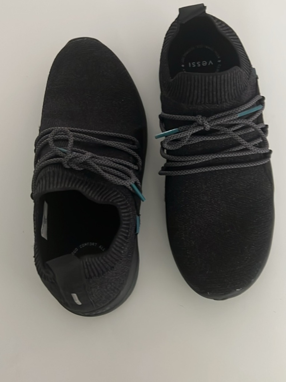 Vessi Black and Gray Slip-On Waterproof Knit Sneakers